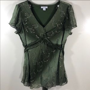 Green sheet dress barn blouse